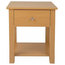 Bedside Table, Oak Finished Solid Wood With Drawer and Open Shelf for Storage