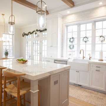 Transitional Kitchen Featuring Rift Cut Oak Accents