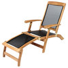 Teak & Textilene Steamer Chair Lounger Colorado