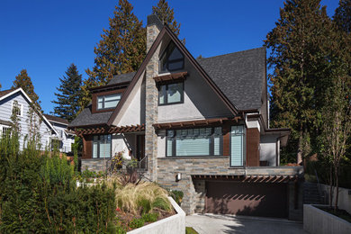 Transitional exterior home idea in Vancouver
