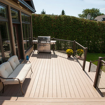 A custom multi-level low maintenance deck by Hickory Dickory Decks.