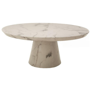 White Faux Marble Coffee Table | Pols Potten Disc