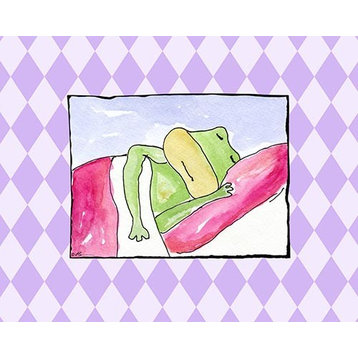 Sleeping Baby III-Frog, Ready To Hang Canvas Kid's Wall Decor, 8 X 10
