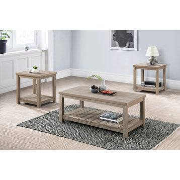 Bairn 3-piece Occasional Set With Open Shelves Greige