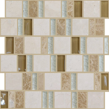 12"x12" Imagination 2By Mosaic, Set Of 4, Classic Tiffany
