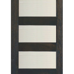 RB-03 Interior Mahogany Contemporary Matte Line Glass Single Door - Interior Doors