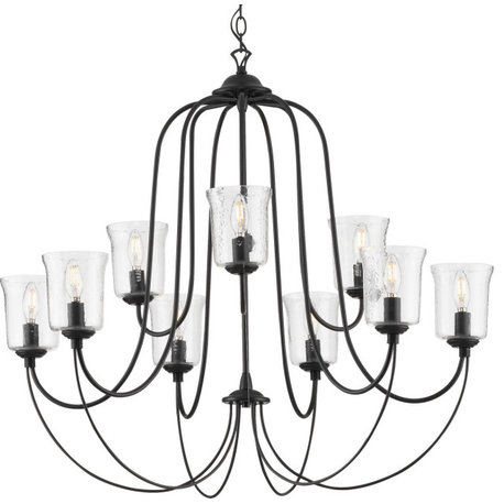 Bowman Collection Black Nine-Light Chandelier