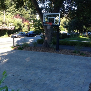 sara f's Pro Dunk Silver Basketball System on a 20x40 in Menlo Park, CA