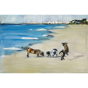 "Dogs Play" Painting Print on Canvas by Tori Campisi