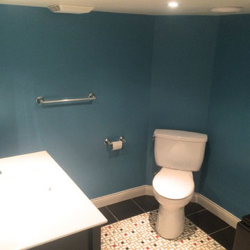 Unfinished Basement Remodeled into Modern Bathroom