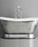 'Christoforo'  Acrylic French Bateau Tub Package With Aged Chrome Exterior, 73"