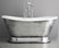 'Christoforo' Acrylic French Bateau Tub Package With Aged Chrome Exterior, 73"