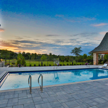 St. Charles Swimming Pool and Hot Tub with Floating Steps