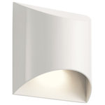 Kichler - Kichler Wesley Outdoor LED Wall-Light 49278WHLED, White - Wesley 1 Light LED Outdoor Wall Light mirrors the lines and shapes found on your contemporary home. The half-moon silhouette at top and bottom is lined with etched glass to shed brilliant light. To finish this sleek look our Wall Light is finished with Architectural White.