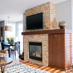 Contemporary Condo Design - Indoor Fireplaces