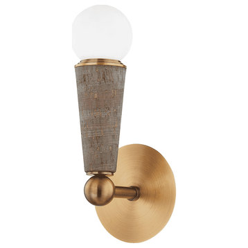 Dax 1-Light Wall Sconce in Patina Brass