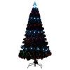 HOMCOM 4FT Tall Artificial Tree Multi-Colored Fiber Optic LED Pre-Lit Holiday