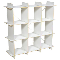 Modern Display And Wall Shelves  9-Cube Storage Bookcase , White