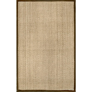Farmhouse Indoor/Outdoor Area Rug, Wavy Patterned Seagrass, Brown/9' X 12'