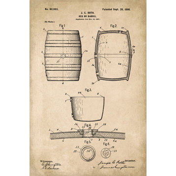 Whiskey Barrel Patent Art Poster Print