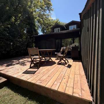 Custom Pressure-Treated Backyard Deck in Barrie, Ontario
