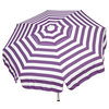 Italian Acrylic Stripes Umbrella, Purple and White, 72"x99", Bar Height Pole (+8