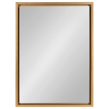 Evans Framed Floating Wall Mirror, Gold 18x24