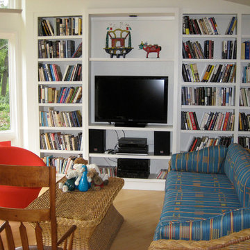 Texas Limestone Remodel with new bookshelves