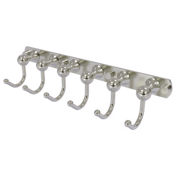 Allied Brass Shadwell Collection 6 Position Tie and Belt Rack, Satin Nickel