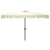 Safavieh Zimmerman 6.5'x10' Rectangle Market Umbrella, Beige/White