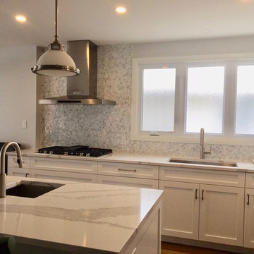 Clean White and Grey Transitional Kitchen Renovation