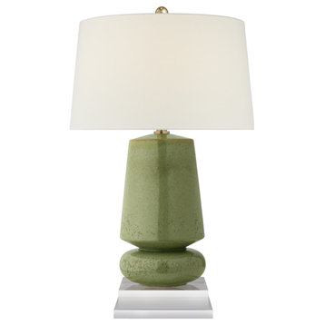 Parisienne Small Table Lamp in Shellish Kiwi with Linen Shade