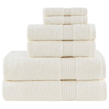 Madison Park Organic 6 Piece Organic Cotton Towel Set, Ivory