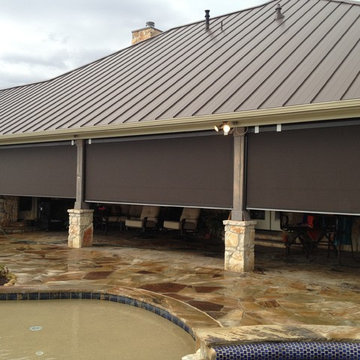 Motorized patio shades