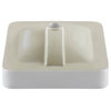 Elavo Ceramic Square Semi-Recessed White Sink, PU Drain Oil Rubbed Bronze