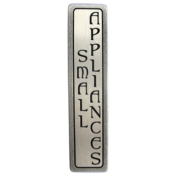 "SMALL APPLIANCES" Pull Antique Pewter (Vertical - 2 lines)