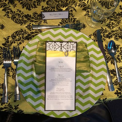 Green Chevron Charger Plate - Charger Plates