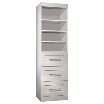 Pur By Bestar 25" Storage Unit With 3-Drawer Set, White