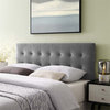 Modway Emily King Biscuit Tufted Performance Velvet Headboard in Gray