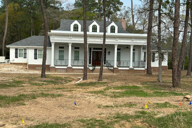 Inspiration for a transitional exterior home remodel in Houston