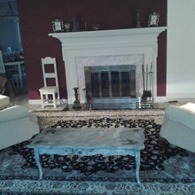 living room Furniture and accessories placement.