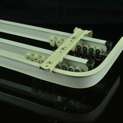 CHR8224 Ivory Bendable Triple Curtain Tracks/Rails with Valance Track Wall Mount - Window Treatment Accessories