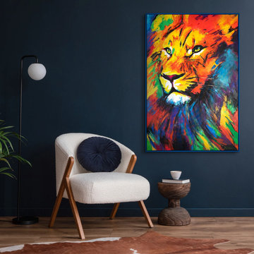Handmade acrylic painting "Lion's strength"