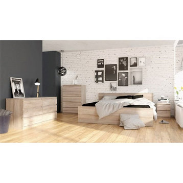 6 Drawer Double Dresser and 2 Drawer Nightstand Set in Truffle