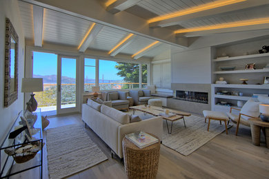 Design ideas for a beach style living room in Sacramento.