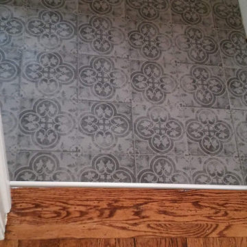 Gatzke - Transition to wood floor using Schluter edging.