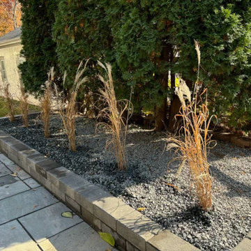 Natural Blue Stone Patio with Structured Planting Bed
