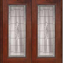 Prehung Exterior Double Door 80 Fiberglass Versailles Full Lite - Front Doors
