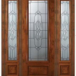 Prehung Sidelites Door 96 Alder Kensington 1 Panel 3/4 Lite Glass - Front Doors