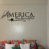 America the beautiful Vinyl Wall Decal hd012, Light Blue, 12 in.
